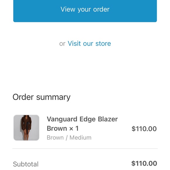 Diva Boutique Brown Women's Blazer Dress with Belt - Picture 3 of 3